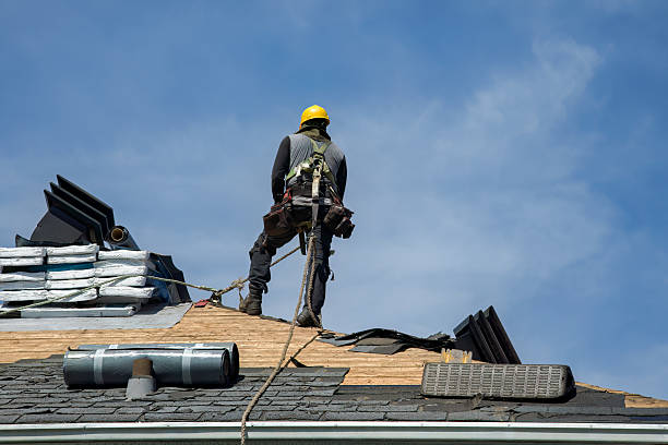 Professional Storm Damage Roof Repair technician working in Stoughton, MA